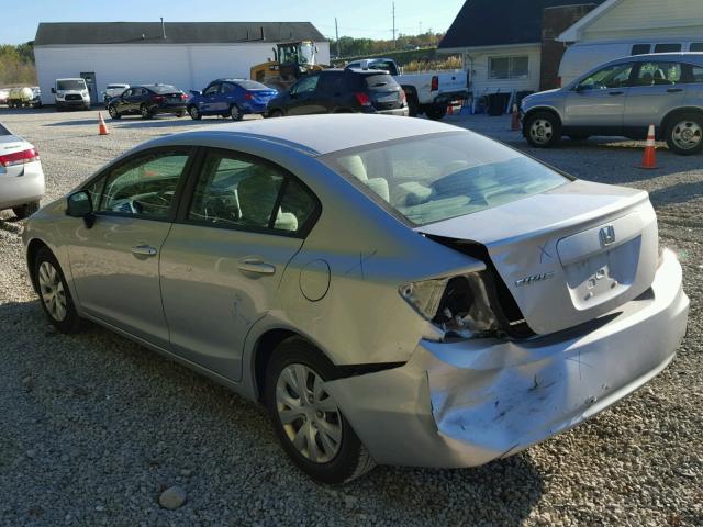 19XFB2F58CE095275 - 2012 HONDA CIVIC LX SILVER photo 3