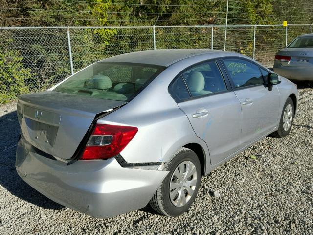 19XFB2F58CE095275 - 2012 HONDA CIVIC LX SILVER photo 4