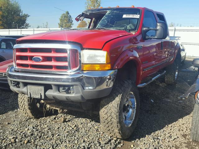 1FTSW31F7XEC46570 - 1999 FORD F350 RED photo 2