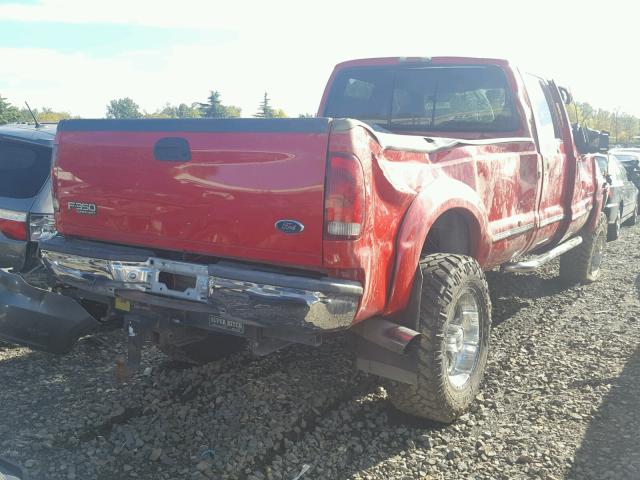 1FTSW31F7XEC46570 - 1999 FORD F350 RED photo 4