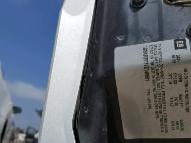 1G8AJ55F37Z146601 - 2007 SATURN ION LEVEL SILVER photo 10