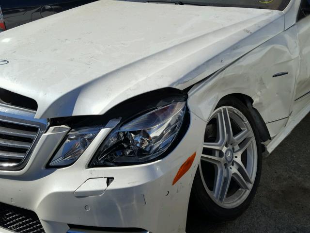 WDDHF5KB2CA551029 - 2012 MERCEDES-BENZ E 350 WHITE photo 9