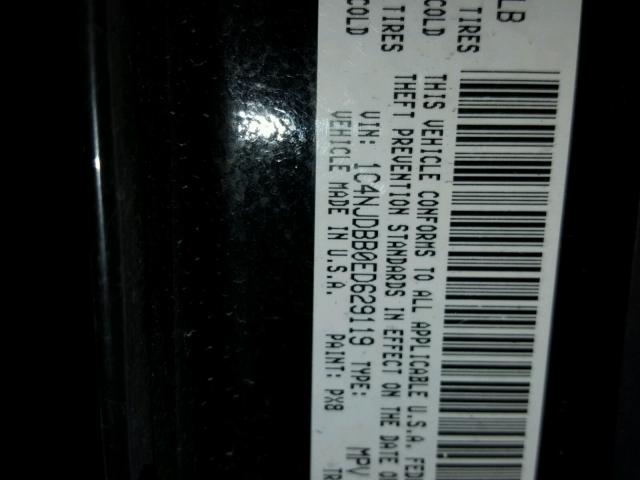 1C4NJDBB0ED629119 - 2014 JEEP COMPASS SP BLACK photo 10