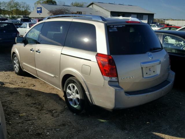 5N1BV28UX7N142961 - 2007 NISSAN QUEST S TAN photo 3