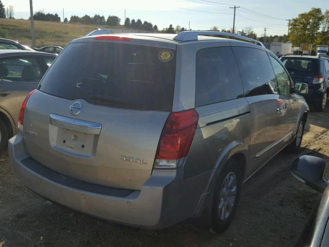 5N1BV28UX7N142961 - 2007 NISSAN QUEST S TAN photo 4