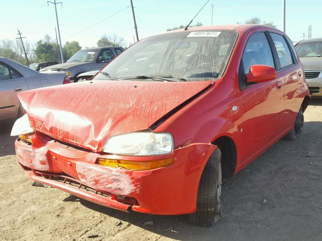 KL1TD66647B762883 - 2007 CHEVROLET AVEO BASE RED photo 2