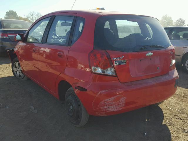 KL1TD66647B762883 - 2007 CHEVROLET AVEO BASE RED photo 3