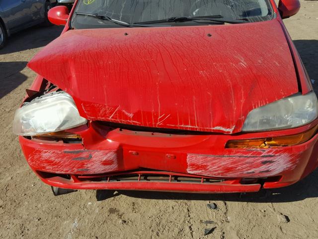 KL1TD66647B762883 - 2007 CHEVROLET AVEO BASE RED photo 7