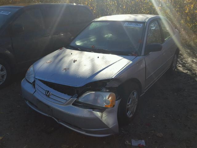 1HGES16512L081697 - 2002 HONDA CIVIC LX SILVER photo 2