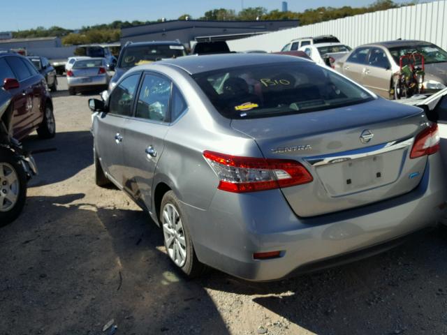 3N1AB7AP9EY226850 - 2014 NISSAN SENTRA S SILVER photo 3