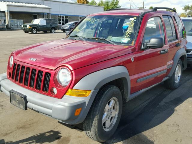 1J4GL48546W125743 - 2006 JEEP LIBERTY SP RED photo 2