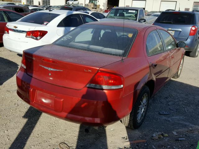 1C3EL46X34N110112 - 2004 CHRYSLER SEBRING LX RED photo 4