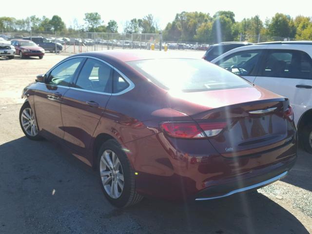 1C3CCCAB2GN168665 - 2016 CHRYSLER 200 LIMITE MAROON photo 3