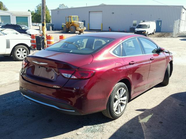 1C3CCCAB2GN168665 - 2016 CHRYSLER 200 LIMITE MAROON photo 4