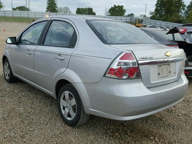 KL1TD566X7B100834 - 2007 CHEVROLET AVEO BASE SILVER photo 3