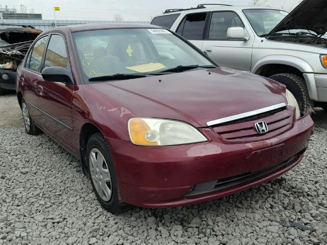 2HGES16443H923471 - 2003 HONDA CIVIC DX BURGUNDY photo 1