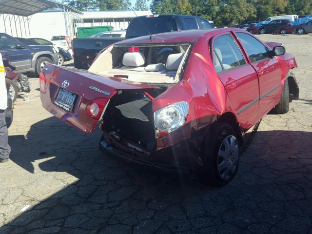 2T1BR32E86C631344 - 2006 TOYOTA COROLLA RED photo 4