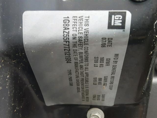 1G8AZ55F77Z121984 - 2007 SATURN ION LEVEL BLUE photo 10