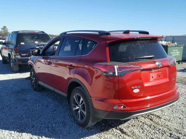 JTMWFREV6HJ132333 - 2017 TOYOTA RAV4 XLE RED photo 3