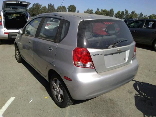 KL1TD62655B462269 - 2005 CHEVROLET AVEO BASE Күміс фото 3