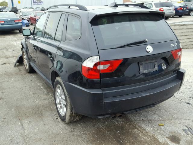 WBXPA73404WB25799 - 2004 BMW X3 2.5I BLACK photo 3