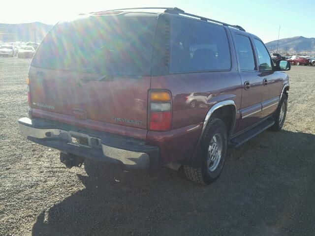 1GNFK16Z82J284434 - 2002 CHEVROLET SUBURBAN K MAROON photo 4