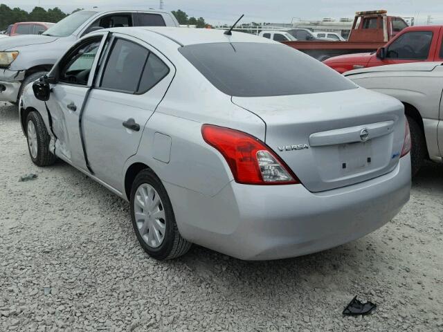 3N1CN7AP2EL836568 - 2014 NISSAN VERSA S/S SILVER photo 3