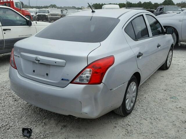 3N1CN7AP2EL836568 - 2014 NISSAN VERSA S/S SILVER photo 4