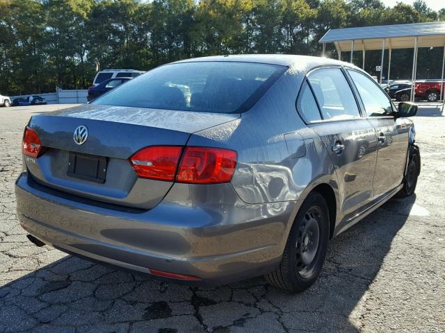 3VW2K7AJ1BM073152 - 2011 VOLKSWAGEN JETTA BASE GRAY photo 4