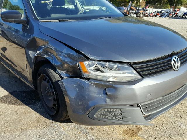 3VW2K7AJ1BM073152 - 2011 VOLKSWAGEN JETTA BASE GRAY photo 9