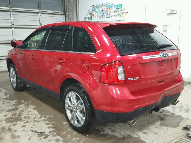 2FMDK4KCXBBA34471 - 2011 FORD EDGE LIMIT RED photo 3