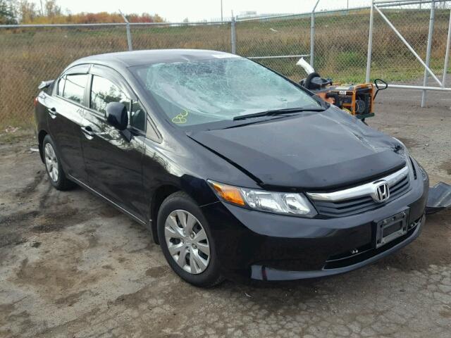 2HGFB2F48CH053105 - 2012 HONDA CIVIC LX BLACK photo 1