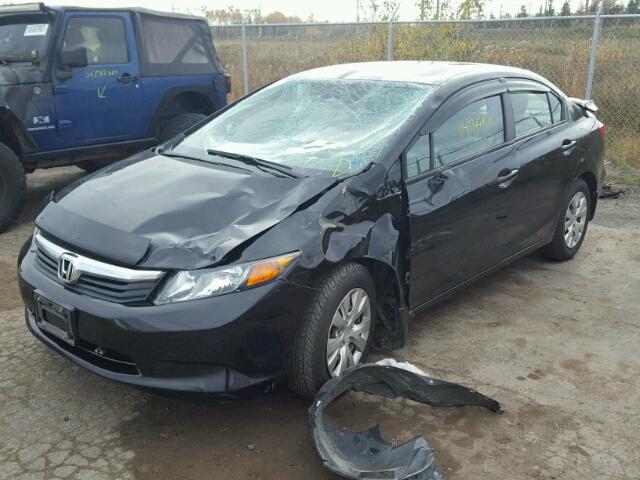 2HGFB2F48CH053105 - 2012 HONDA CIVIC LX BLACK photo 2