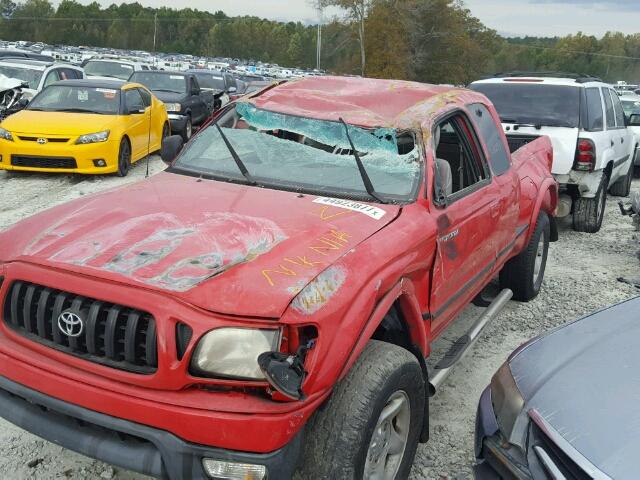 5TEWM72N61Z738578 - 2001 TOYOTA TACOMA RED photo 9