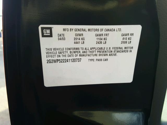 2G2WP522241120737 - 2004 PONTIAC GRAND PRIX Qara foto 10