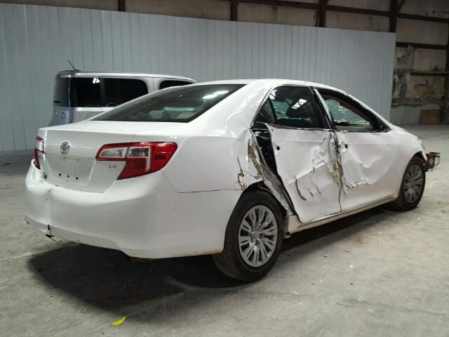 4T4BF1FK5DR300543 - 2013 TOYOTA CAMRY L WHITE photo 4