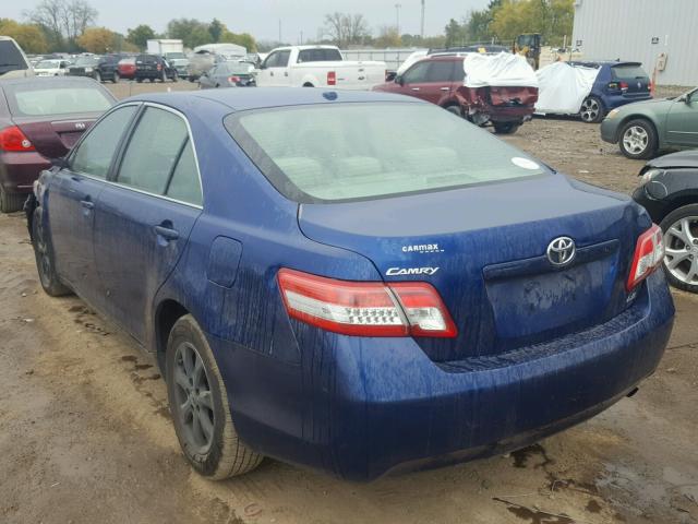 4T4BF3EK7BR141132 - 2011 TOYOTA CAMRY BASE BLUE photo 3