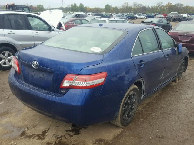 4T4BF3EK7BR141132 - 2011 TOYOTA CAMRY BASE BLUE photo 4