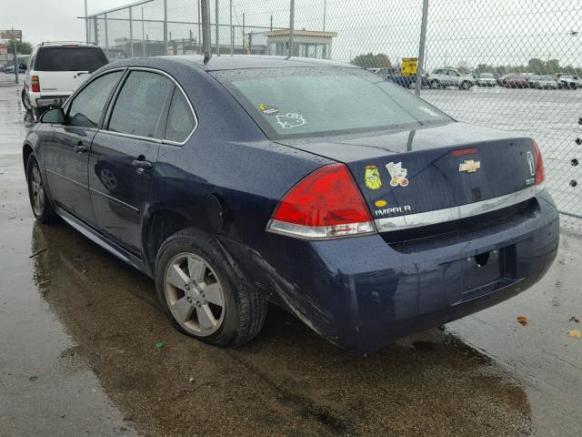 2G1WF5EK9B1167456 - 2011 CHEVROLET IMPALA LS BLUE photo 3