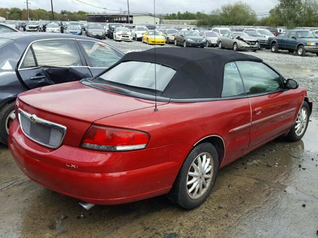 1C3EL55U71N700449 - 2001 CHRYSLER SEBRING LX RED photo 4