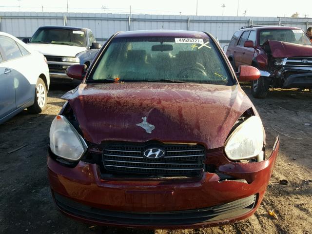 KMHCN46C39U359853 - 2009 HYUNDAI ACCENT GLS BURGUNDY photo 9