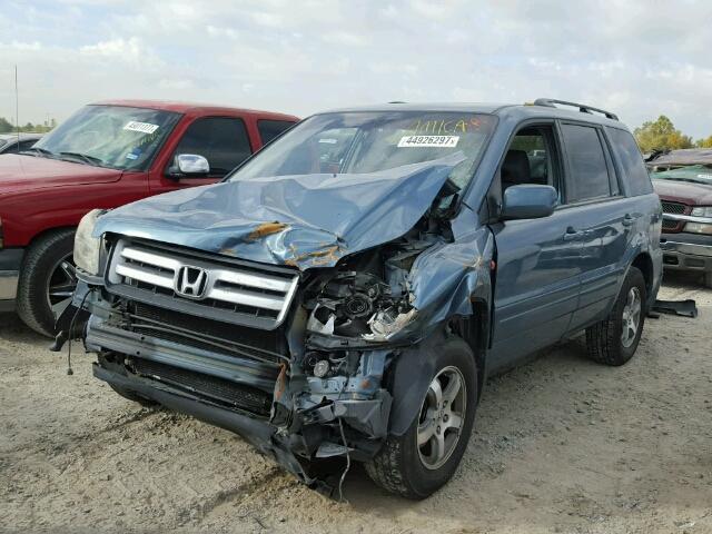 5FNYF285X7B035461 - 2007 HONDA PILOT EXL BLUE photo 2