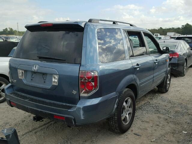 5FNYF285X7B035461 - 2007 HONDA PILOT EXL BLUE photo 4