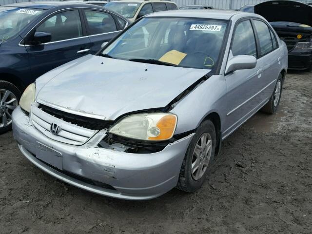 2HGES16822H937788 - 2002 HONDA CIVIC LX SILVER photo 2