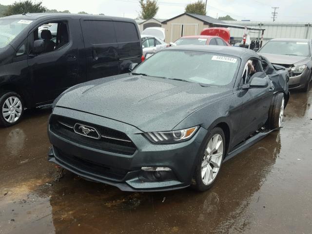 1FA6P8TH8F5310954 - 2015 FORD MUSTANG GREEN photo 2