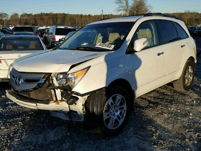 2HNYD28619H509643 - 2009 ACURA MDX TECHNO WHITE photo 2