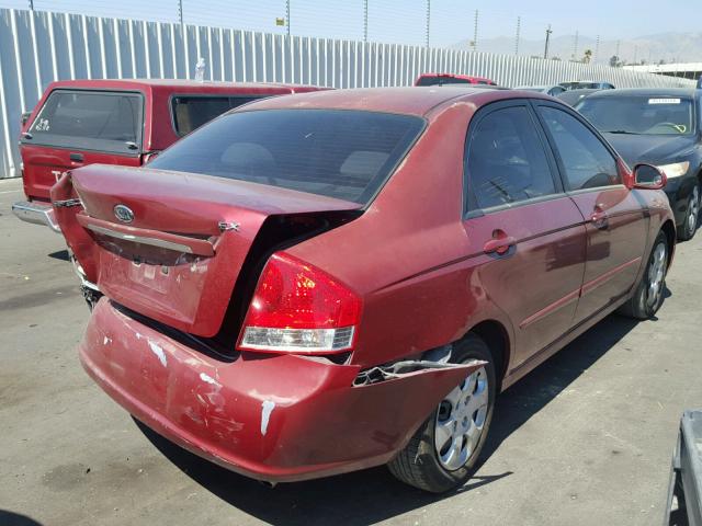 KNAFE122675437897 - 2007 KIA SPECTRA EX RED photo 4