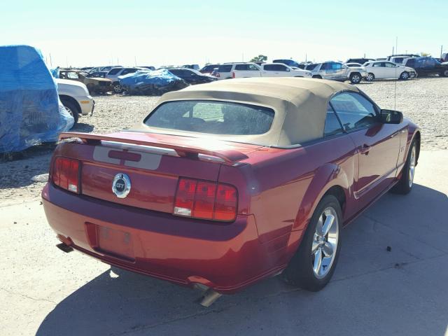 1ZVHT85HX65259076 - 2006 FORD MUSTANG GT RED photo 4