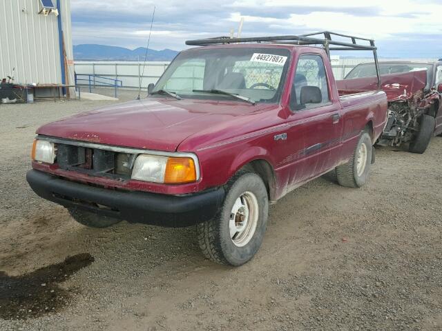 1FTCR10A9PTA47831 - 1993 FORD RANGER BURGUNDY photo 2