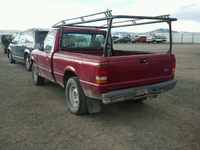 1FTCR10A9PTA47831 - 1993 FORD RANGER BURGUNDY photo 3